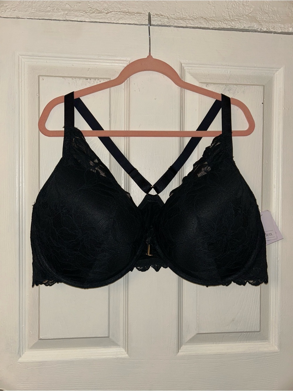 NEW 46DDD Women's Lace Push-up Plunge Bra - Auden Black 46DDD